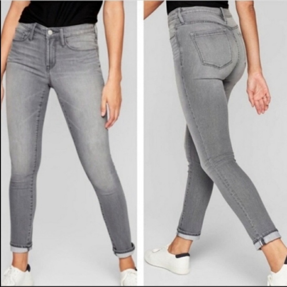 Athleta Sculptek Skinny Jeans Gray Wash Size 8 Petite
